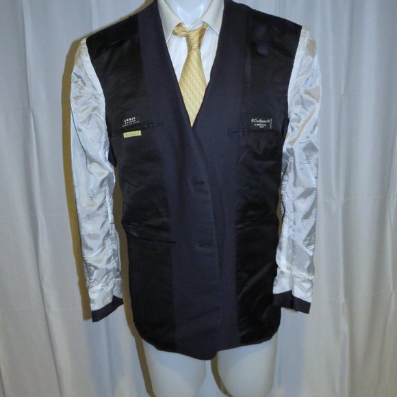 Kiton 14 Microns Super 180 Navy Blue Hopsack Two Button Sport Coat 40R